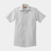 Short Sleeve Striped Industrial Work Shirt Thumbnail
